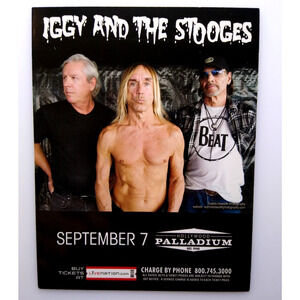 Iggy And The Stooges Punk Rock Music Postcard Concert Promo Palladium Hollywood